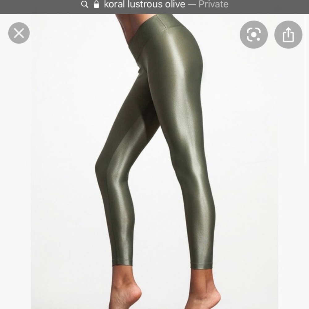 Koral Lustrous leggings in olive green